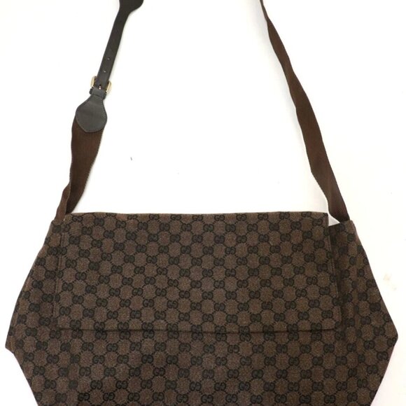 Gucci GG Monogram Canvas Jacquard Messenger Bag 272350 - Dark Brown - Picture 1 of 16